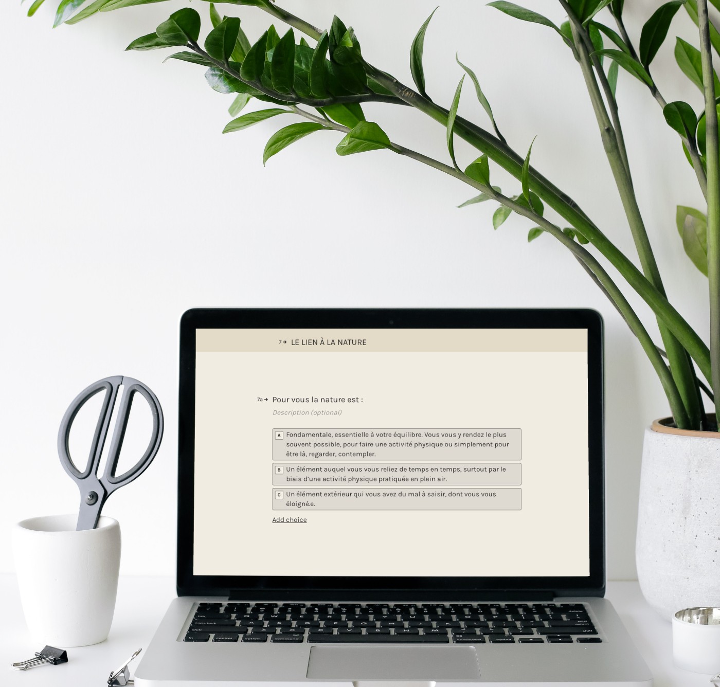 questionnaire de vitalité Clairière & Canopée